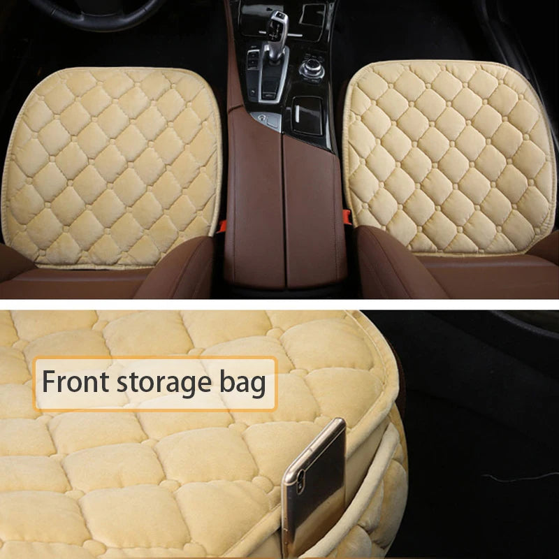 SEAMETAL Plush Car Seat Cover Anti Slip Soft Seat Cushion Auto Chair Protector Pad Universal for Sedan Suv Pick-up Truck