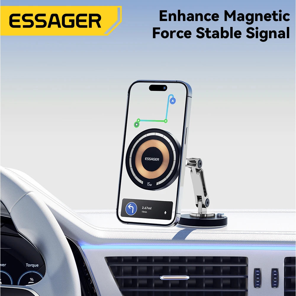 Essager Magnetic Car Phone Mount – Optional 15W Wireless Charging – image 4