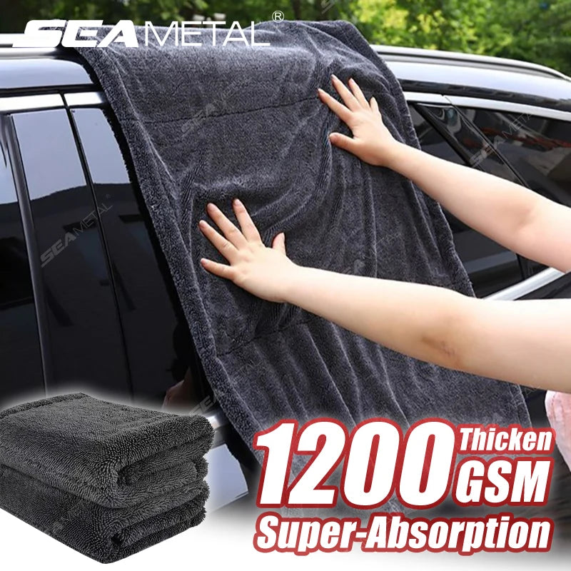 SEAMETAL 1200GSM Microfiber Drying Towel – Double-Sided, Scratch-Free