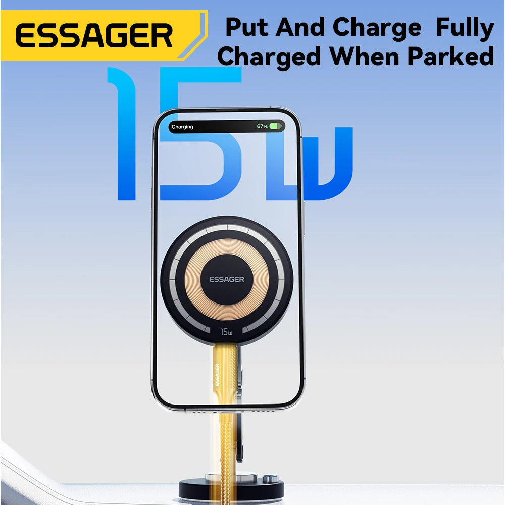 Essager Magnetic Car Phone Mount – Optional 15W Wireless Charging – image 2