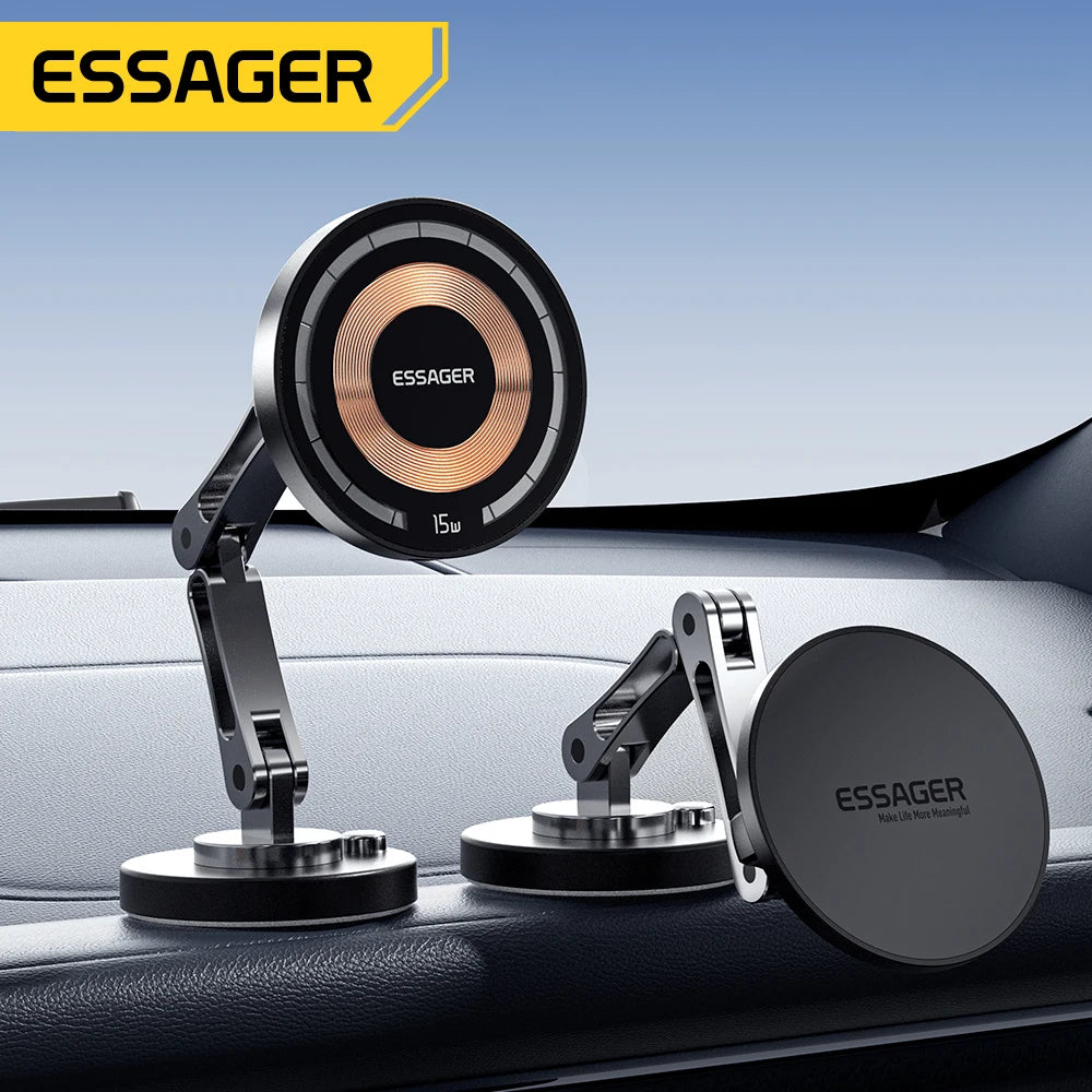 Essager Magnetic Car Phone Mount – Optional 15W Wireless Charging