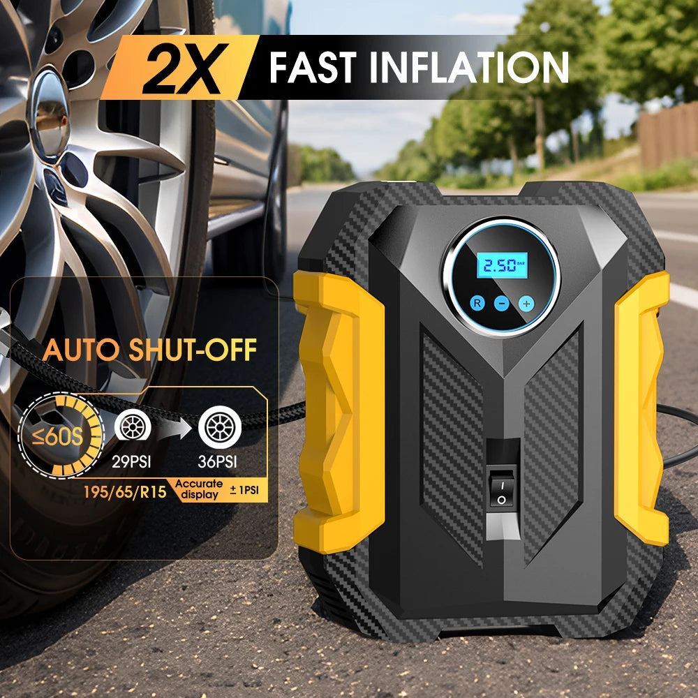 CARSUN 150 PSI Digital Tire Inflator – 12V with LED Light & 3 m Cord – image 4