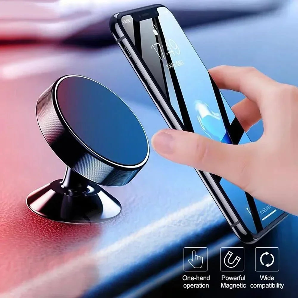 Metal Magnetic Car Phone Holder – 360° Rotation, Gold, Black or Silver – image 3