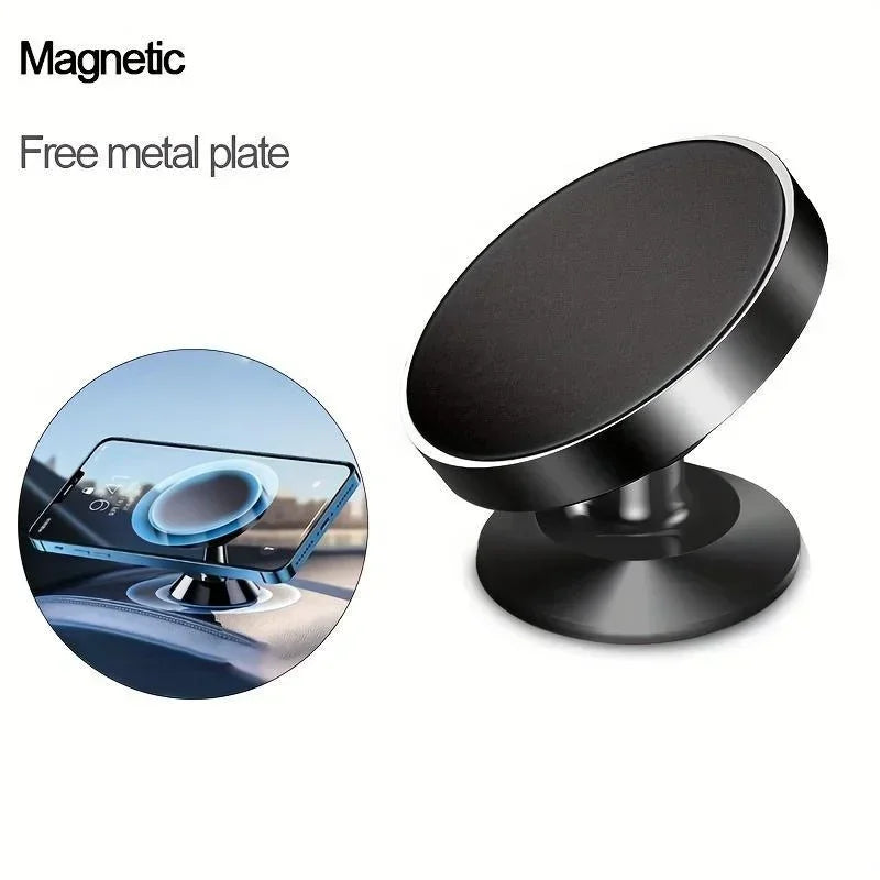 Metal Magnetic Car Phone Holder – 360° Rotation, Gold, Black or Silver – image 6