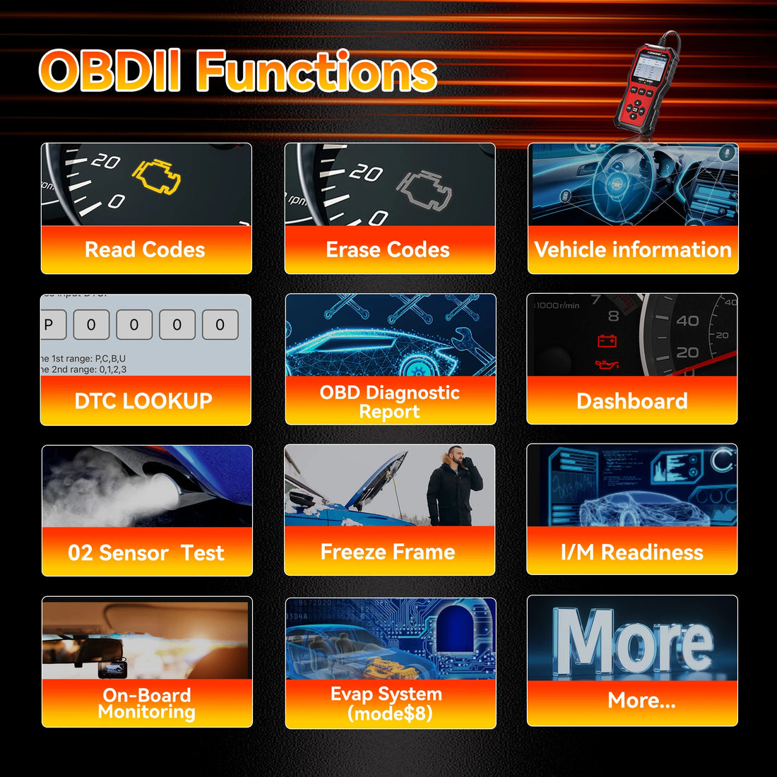 KONNWEI KW340 OBD2/EOBD Scanner – Battery, O2 & Live Data Tests – image 3