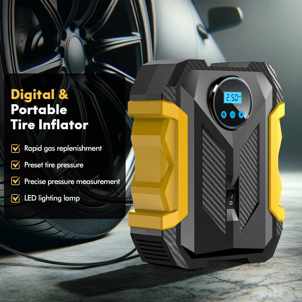 CARSUN 150 PSI Digital Tire Inflator – 12V with LED Light & 3 m Cord – image 2