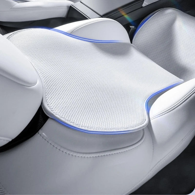 Car Ice Silk Seat Cushion Cover For Tesla Model 3 / Y Juniper 2019-2026 Breathable Comfortable Seat Pad Car Interior Accessories