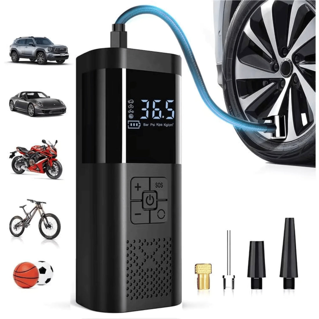 Cordless 150 PSI Tire Inflator – Rechargeable, Digital Gauge & Auto Shut-Off