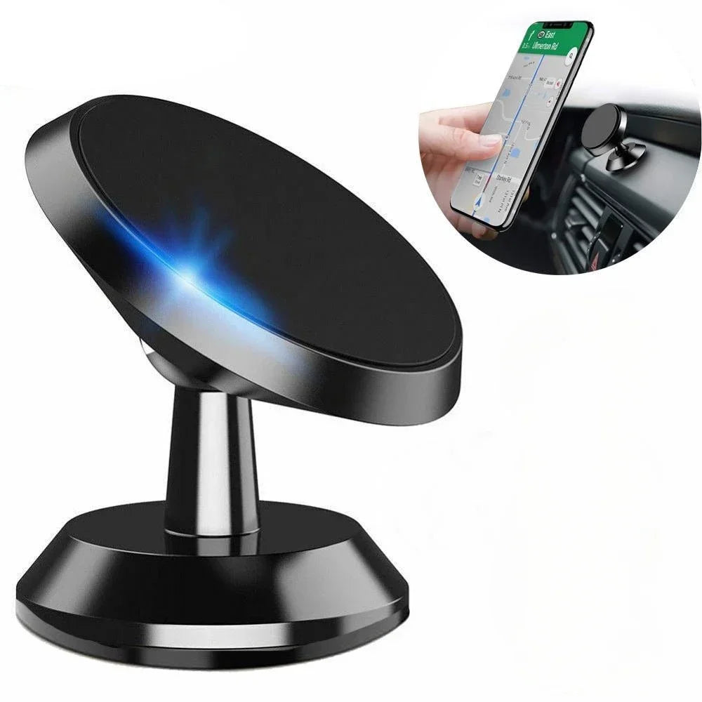 Metal Magnetic Car Phone Holder – 360° Rotation, Gold, Black or Silver – image 4