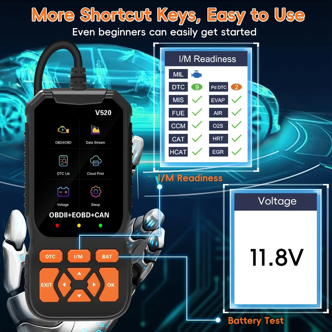 V520 OBD2 Code Reader – Compact Car Diagnostic Scanner – image 5
