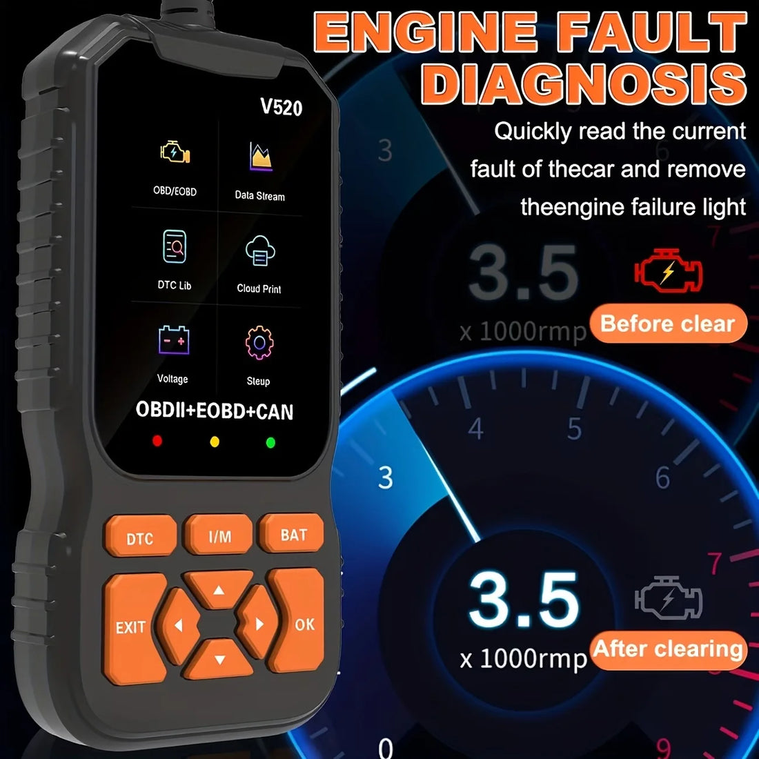 V520 OBD2 Code Reader – Compact Car Diagnostic Scanner – image 7