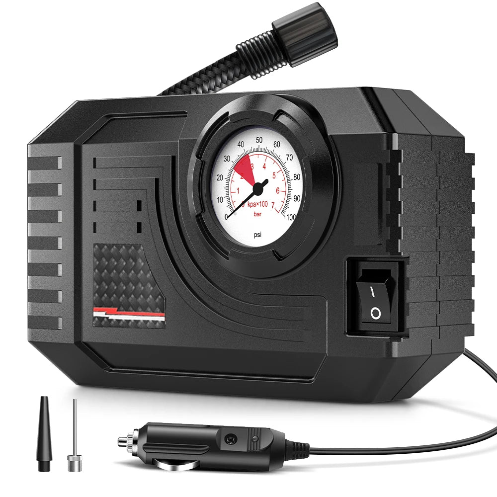 Mini Inflation Pump Portable Car Tire Inflation Tool Wired Mechanical Air Compressor Motorcycle Inflation Pump Bicycle Air Pump