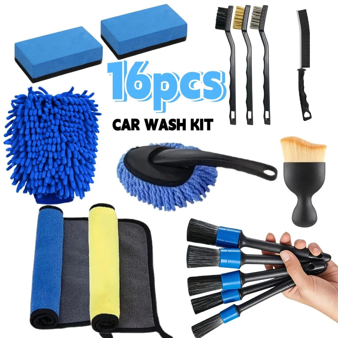 Car Detailing Brush Set – 16 or 20 Pieces for Vents, Seats & Wheels – image 6
