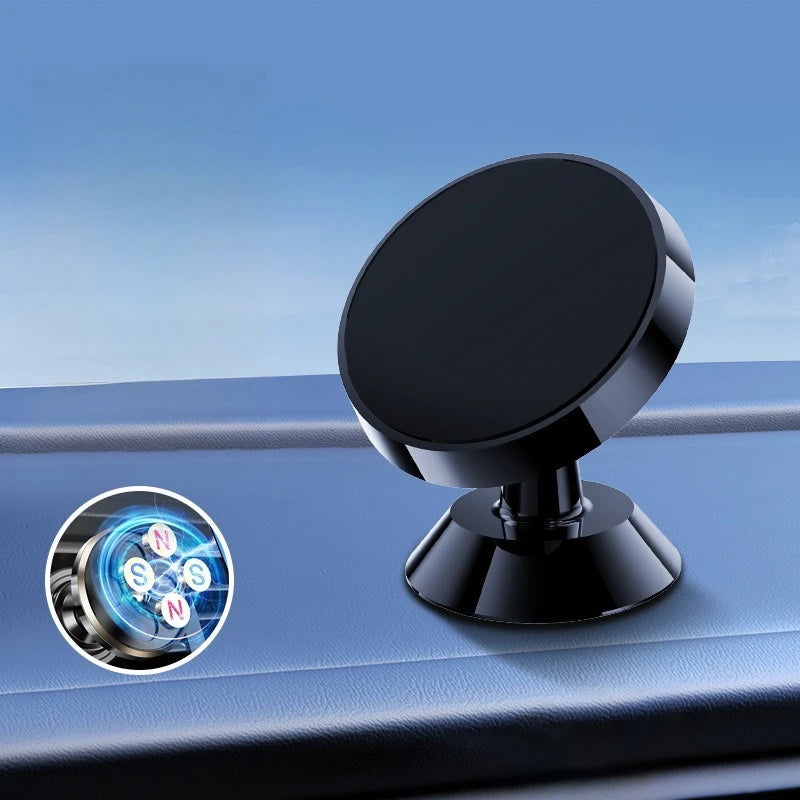 Metal Magnetic Car Phone Holder – 360° Rotation, Gold, Black or Silver – image 9