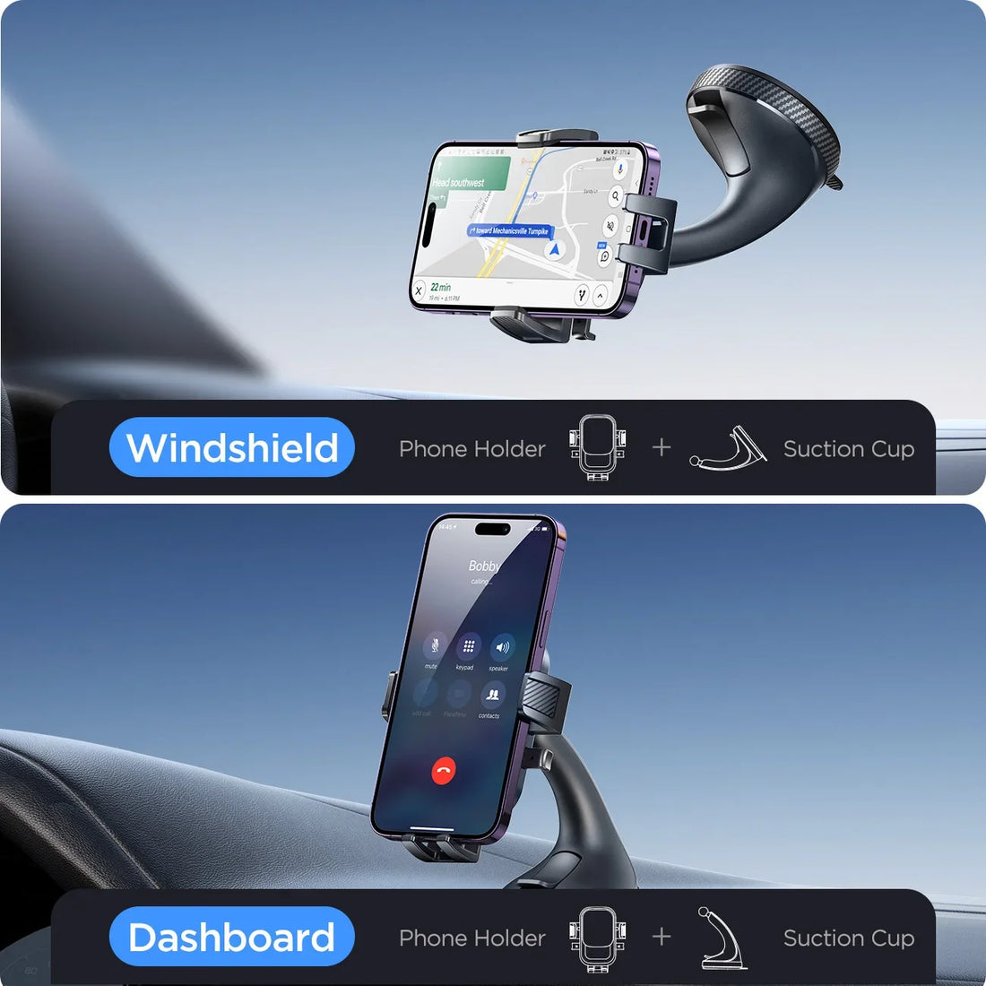 Joyroom Strong Suction Phone Holder – 360° Dashboard & Windshield Mount – image 3