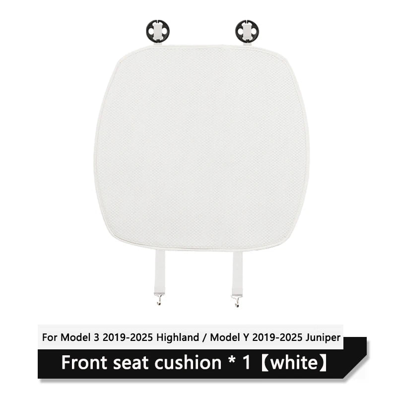 Car Ice Silk Seat Cushion Cover For Tesla Model 3 / Y Juniper 2019-2026 Breathable Comfortable Seat Pad Car Interior Accessories