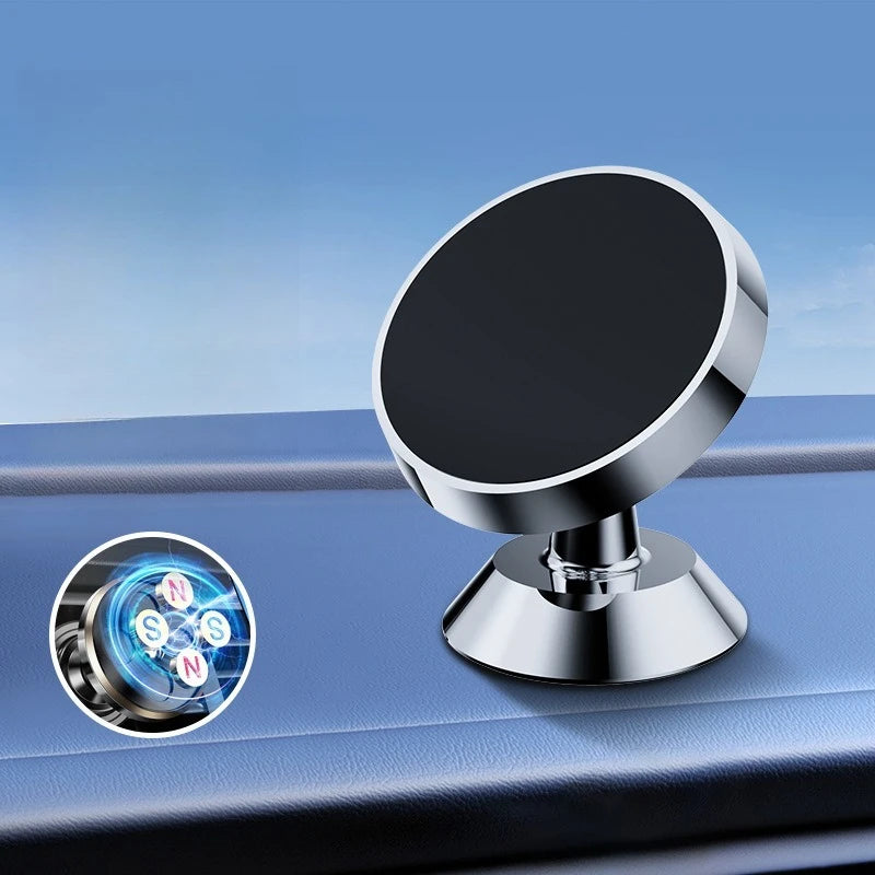 Metal Magnetic Car Phone Holder – 360° Rotation, Gold, Black or Silver – image 7