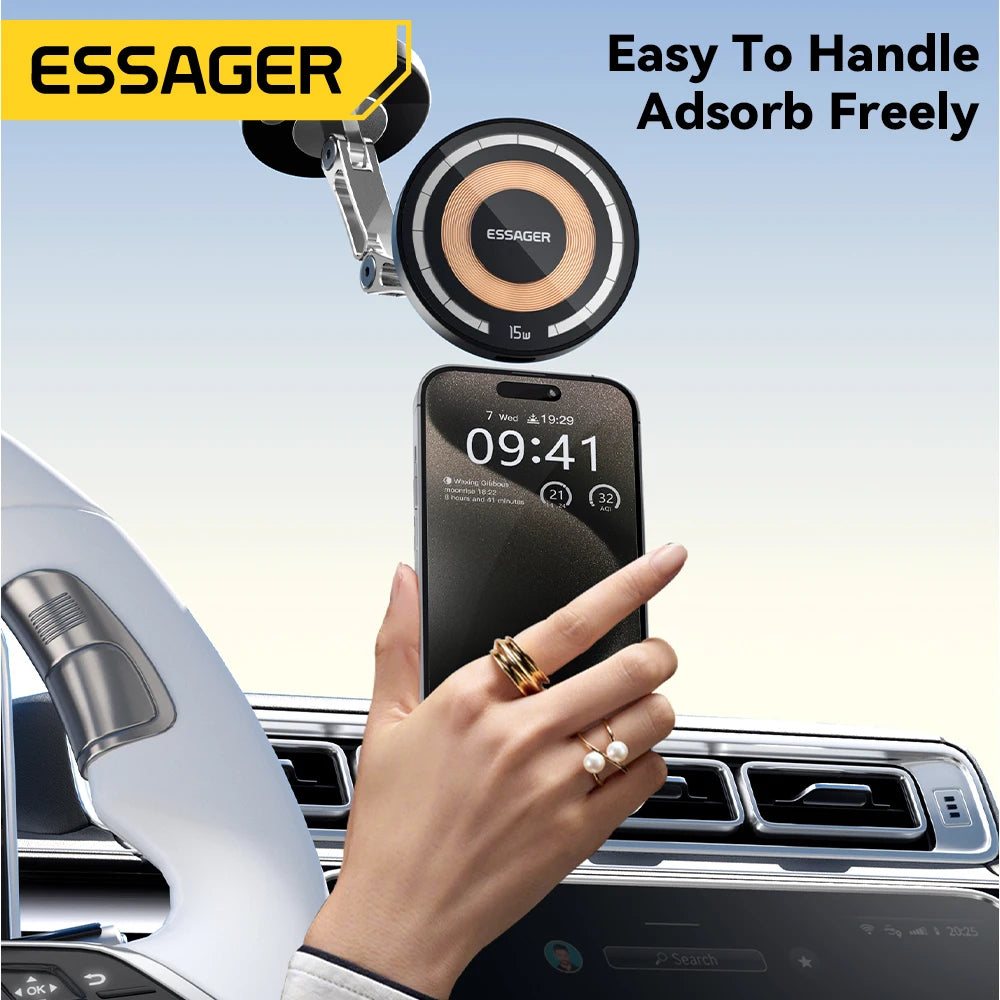 Essager Magnetic Car Phone Mount – Optional 15W Wireless Charging – image 3